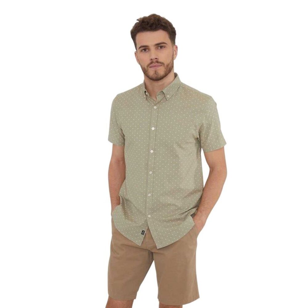 Threadbare Mens Leo Regular Shirt / Sage